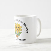 Sonnenblume danke, dass du mir geholfen hast, Lehr Kaffeetasse (VorderseiteRechts)