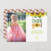 Sonnenblume Danke, dass ihr Karte mit Foto (Vorne/Hinten)