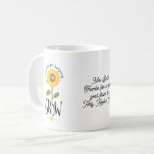 Sonnenblume danke Ihnen, dass Sie uns geholfen hab Kaffeetasse (Vorderseite Links)