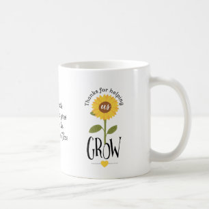 Sonnenblume danke Ihnen, dass Sie uns geholfen hab Kaffeetasse
