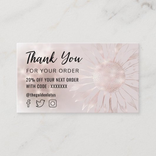 Sonnenblume danke Karte (Vorderseite)