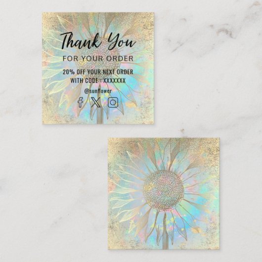 Sonnenblume danke Karte (Vorne/Hinten)