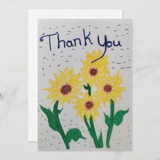 Sonnenblume Danke Karte (Vorne/Hinten)