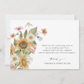 Sonnenblume Danke-Karte Dankeskarte (Rückseite)