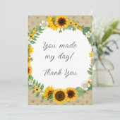 Sonnenblume Danke-Karte Dankeskarte (Stehend Vorderseite)