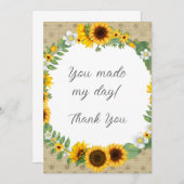 Sonnenblume Danke-Karte Dankeskarte (Vorne/Hinten)
