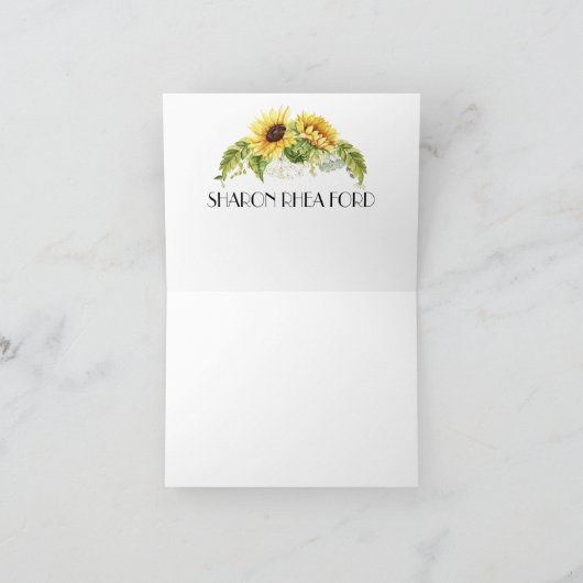 Sonnenblume Danke oder Blank Note (Innenseite)