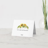 Sonnenblume Danke oder Blank Note (Rückseite)