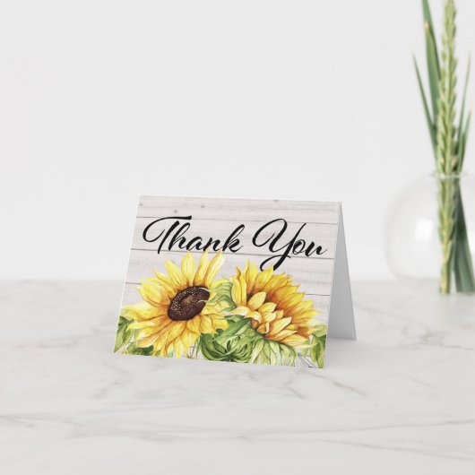 Sonnenblume Danke oder Leere Notiz (Vorderseite)