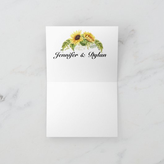 Sonnenblume danken Ihnen oder löschen Anmerkung Dankeskarte (Innenseite)