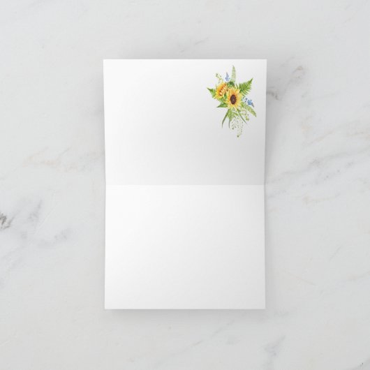 Sonnenblume danken Ihnen oder löschen Anmerkung Karte (Innenseite)