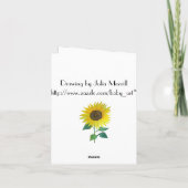 Sonnenblume Dankeschön Karte (Rückseite)