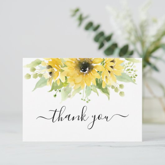 Sonnenblume Dankeschön Karte (Stehend Vorderseite)