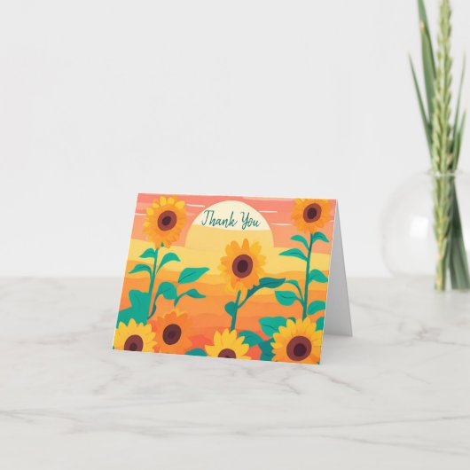 Sonnenblume Dankeskarte (Vorderseite)