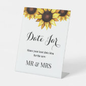 Sonnenblume Datum Jar Hochzeitsplatz Zeichen Sockelschild (Vorderseite)