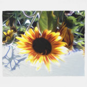Sonnenblume-Decke Fleecedecke (Vorderseite (Horizontal))