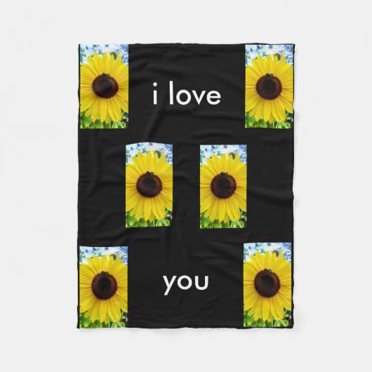 Sonnenblume-Decke Fleecedecke (Vorderseite)