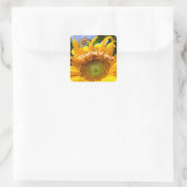 Sonnenblume, denken Sie an Sie Quadratischer Aufkleber (Tasche)