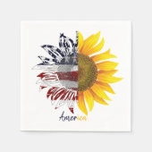 Sonnenblume der amerikanischen Flagge Serviette (Vorderseite)