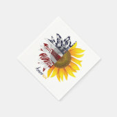 Sonnenblume der amerikanischen Flagge Serviette (Ecke)
