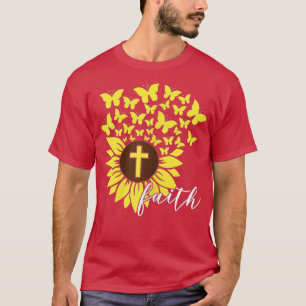 Sonnenblume Der Glaube Schmetterlinge Christliche  T-Shirt