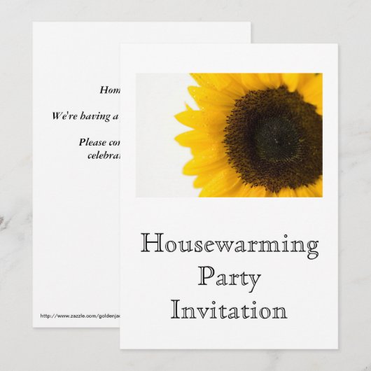 Sonnenblume der Party Einladung (Vorne/Hinten)
