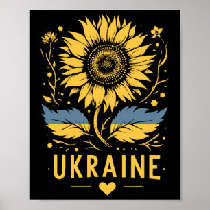 Sonnenblume der Ukraine Ich stehe mit der Ukraine Poster