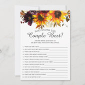 Sonnenblume, die das beste Bridal Spiel kennt Einladung (Vorderseite)