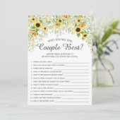 Sonnenblume, die das beste Spiel kennt Einladung (Stehend Vorderseite)