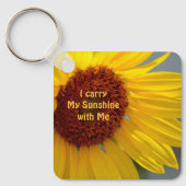 Sonnenblume, die ich mit mir Personalisiert trage Schlüsselanhänger (Vorderseite)