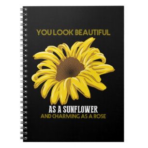 Sonnenblume, die man schön aussieht wie eine Sonne Notizblock