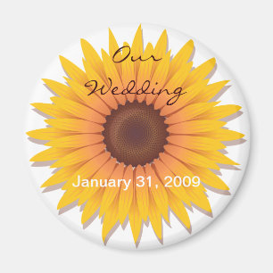 Sonnenblume, die Save the Date Mitteilung 2 Magnet