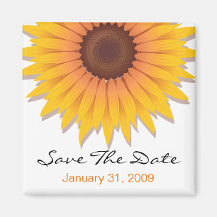 Sonnenblume, die Save the Date Mitteilung Wedding Magnet