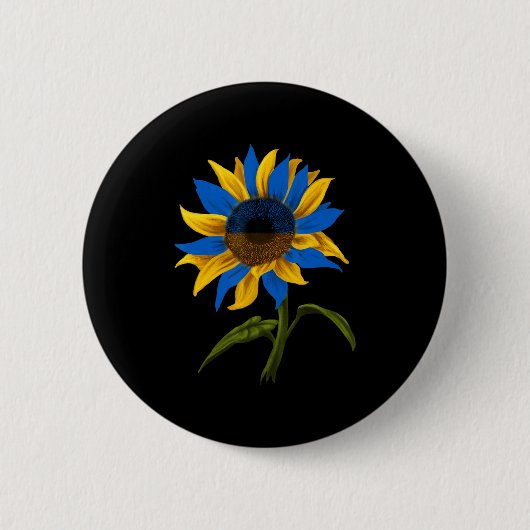 Sonnenblume Die ukrainische Flagge steht mit der U Button (Vorderseite)