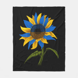 Sonnenblume Die ukrainische Flagge steht mit der U Fleecedecke