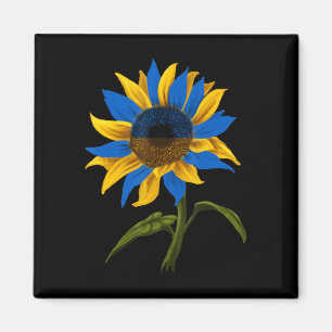 Sonnenblume Die ukrainische Flagge steht mit der U Magnet