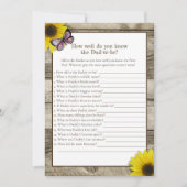 Sonnenblume, die Vater Best Baby Dusche kennt | Ro Einladung (Vorderseite)