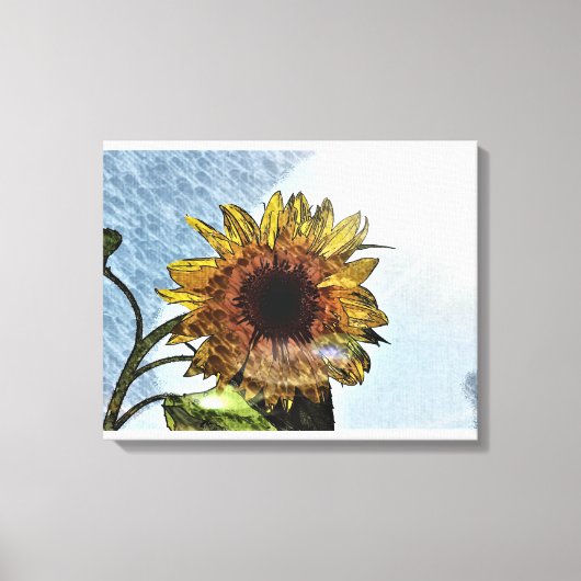 Sonnenblume Digitale Moderne Kunst Leinwanddruck (Vorderseite)