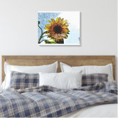 Sonnenblume Digitale Moderne Kunst Leinwanddruck (Insitu (Schlafzimmer))