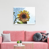 Sonnenblume Digitale Moderne Kunst Leinwanddruck (Insitu (Wohnzimmer))