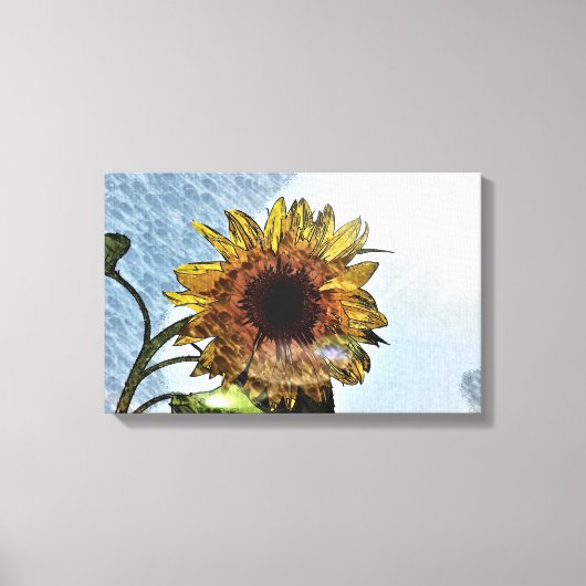 Sonnenblume Digitale Moderne Kunst Leinwanddruck (Vorderseite)