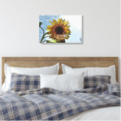 Sonnenblume Digitale Moderne Kunst Leinwanddruck (Insitu (Schlafzimmer))