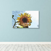 Sonnenblume Digitale Moderne Kunst Leinwanddruck (Insitu (Holzboden))