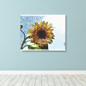 Sonnenblume Digitale Moderne Kunst Leinwanddruck (Insitu (Holzboden))