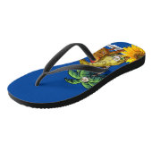 Sonnenblume Dinosaur Flip Flops Badesandalen (Schrägansicht)