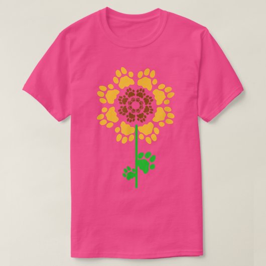 Sonnenblume Dog Paw Eigentümer Haustier Mama T-Shirt (Design vorne)