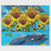 Sonnenblume Dolphin Matte Wrapping Paper Geschenkpapier (Flach)
