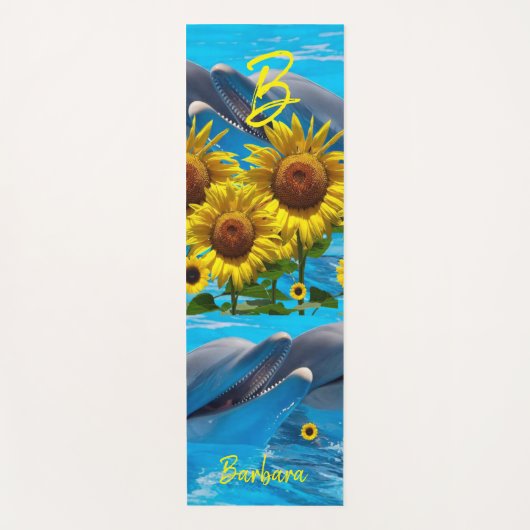 Sonnenblume Dolphin Yoga Yogamatte (Vorderseite)