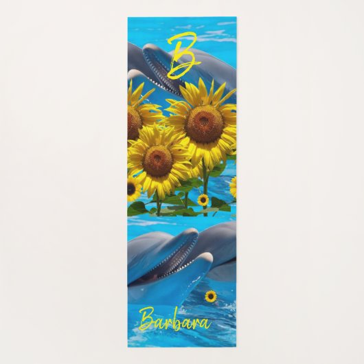 Sonnenblume Dolphin Yoga Yogamatte (Rückseite)