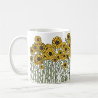 Sonnenblume Doodle Kaffeetasse